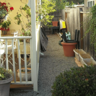 Photo of a residential porch and side yard