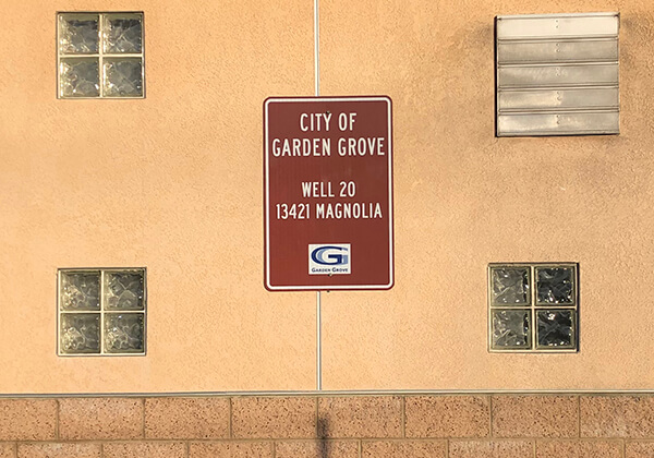 City of Garden Grove Well 20 building and sign