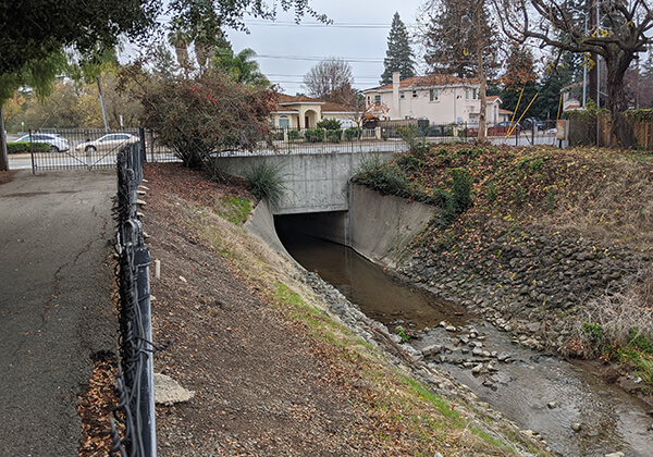 Photo of the culvert with Mission Creek, which the new pipeline will cross