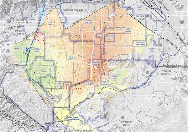 Map of groundwater resources within the Chino Basin