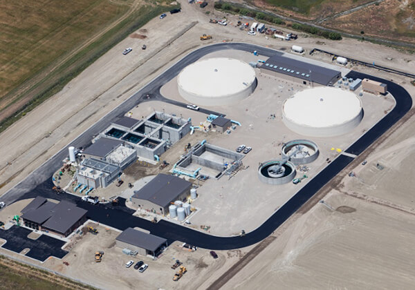 Aerial photo of Davis-Woodland Water Supply Project site under construction