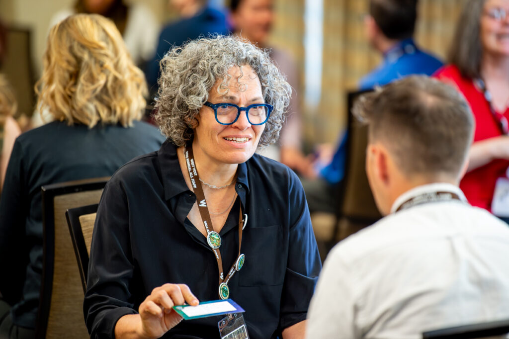 Lori Widmer during the speed networking breakout session at All Staff 2024